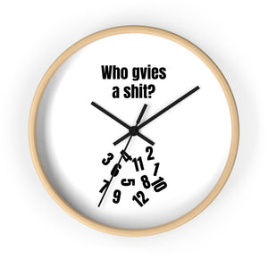 Humorous Wall Clock - "Who Gives a Shit?" - Quirky Home Décor for Fun Spaces