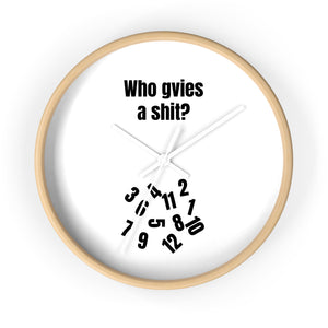 Humorous Wall Clock - "Who Gives a Shit?" - Quirky Home Décor for Fun Spaces
