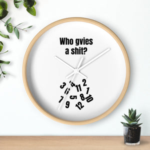 Humorous Wall Clock - "Who Gives a Shit?" - Quirky Home Décor for Fun Spaces