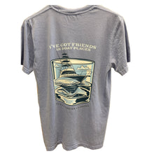 "I've Got Friends in Boat Places" Funny Men's T-Shirt (Comfort Colors)