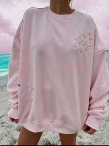 Sunkissed Coconut Sunset Rays Embroidered Sweatshirt