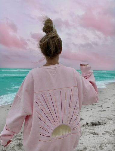 Sunkissed Coconut Sunset Rays Embroidered Sweatshirt