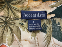 Vintage Accent Asia Surfboard and Palm Aloha Shirt (L)