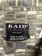 Kaid Mens Geometric Button Down (L)