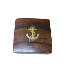 Brass Desk Compass with Rosewood Box 3"