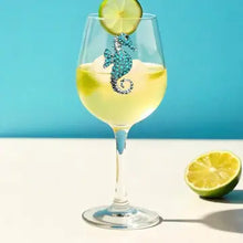 Seahorse Jeweled Stemmed Wine Glass