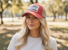 "Sunshine Mixed With a Little Hurricane" Distressed Trucker Hat