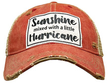 "Sunshine Mixed With a Little Hurricane" Distressed Trucker Hat